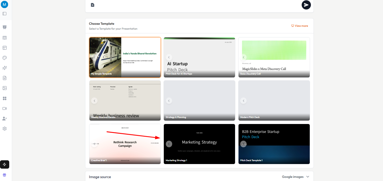 Msgicslides template options