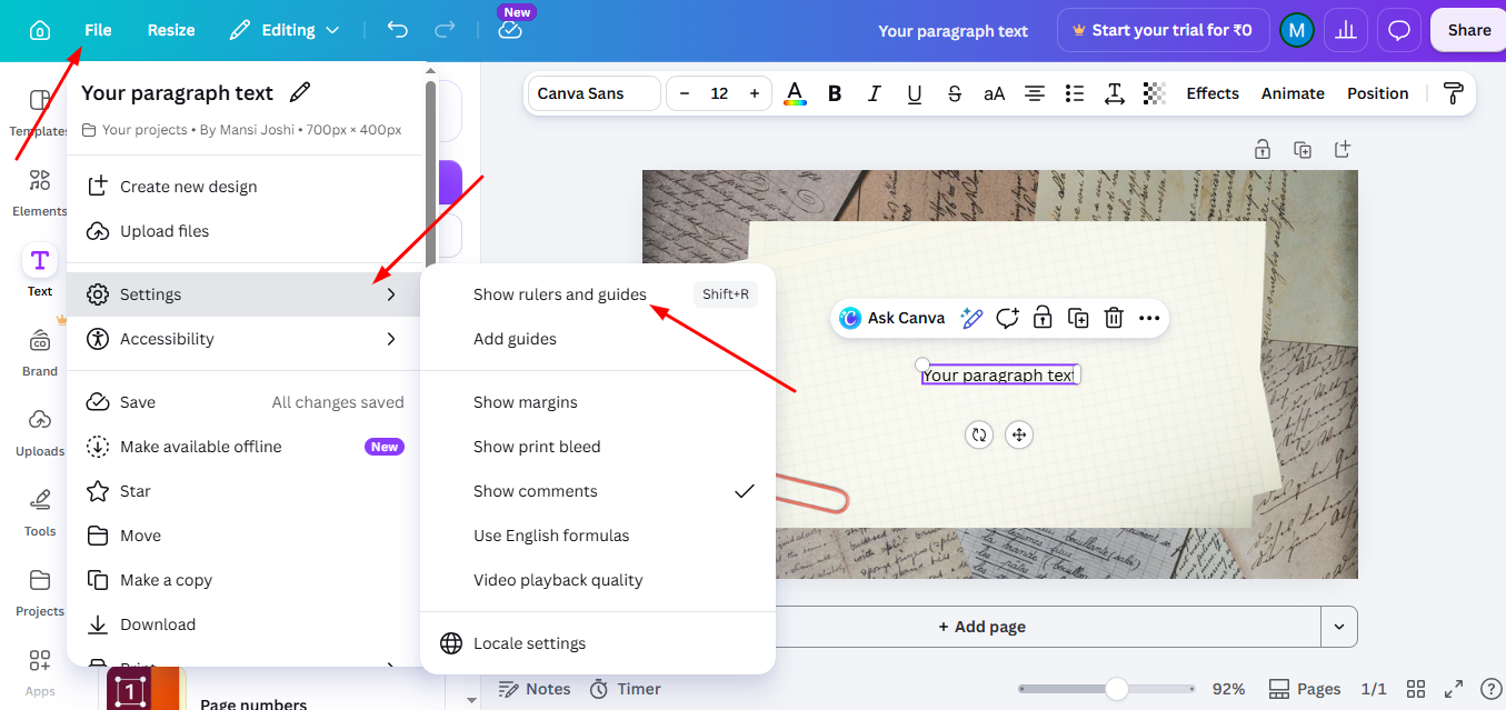 enable settings