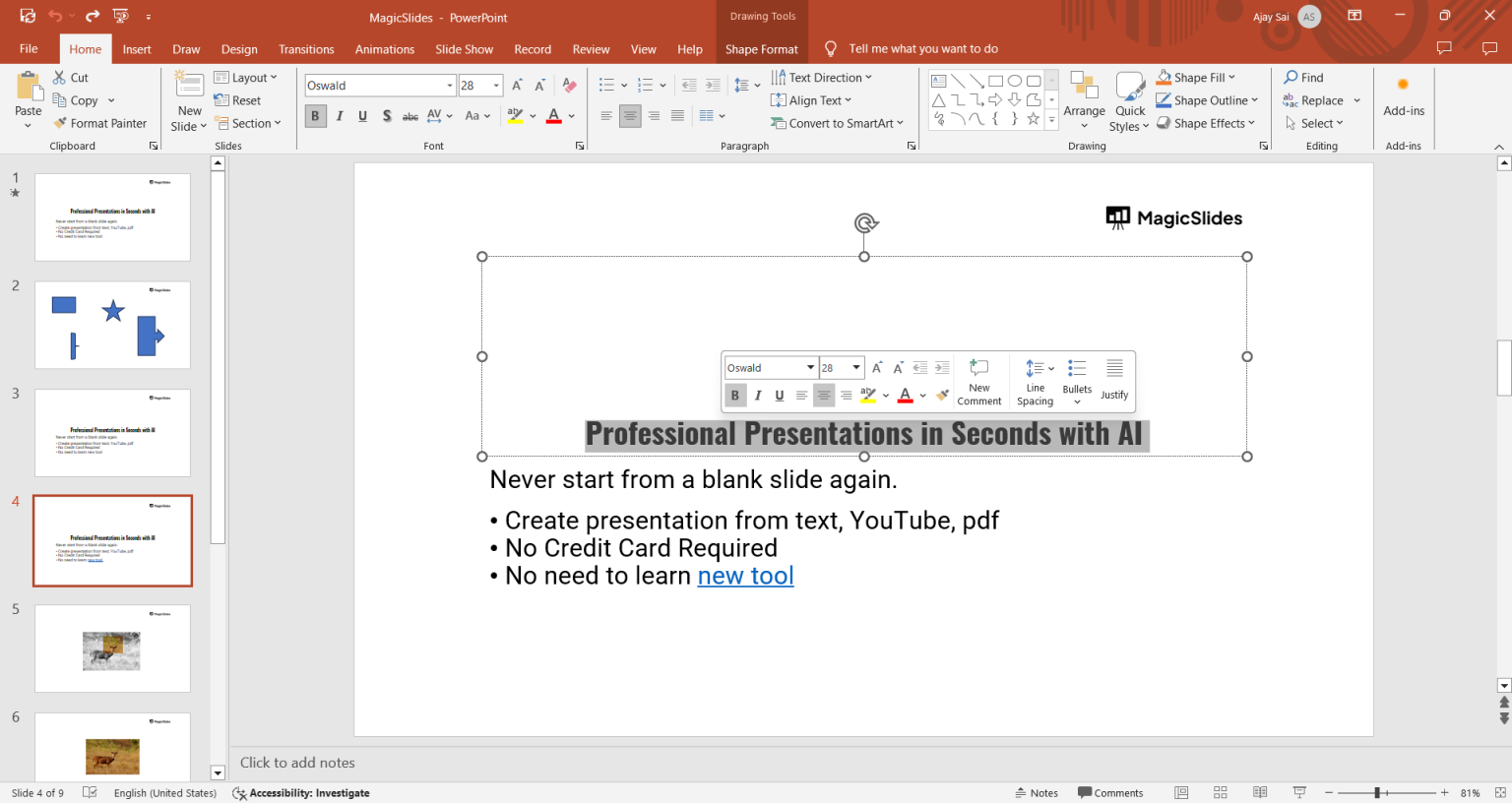 How to clear Formatting in PowerPoint - MagicSlides App