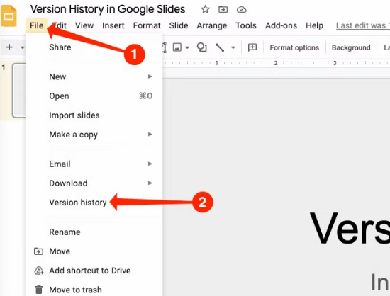 Restore Previous Versions of Slides