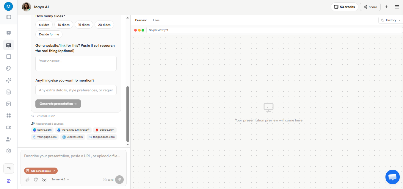 preview options