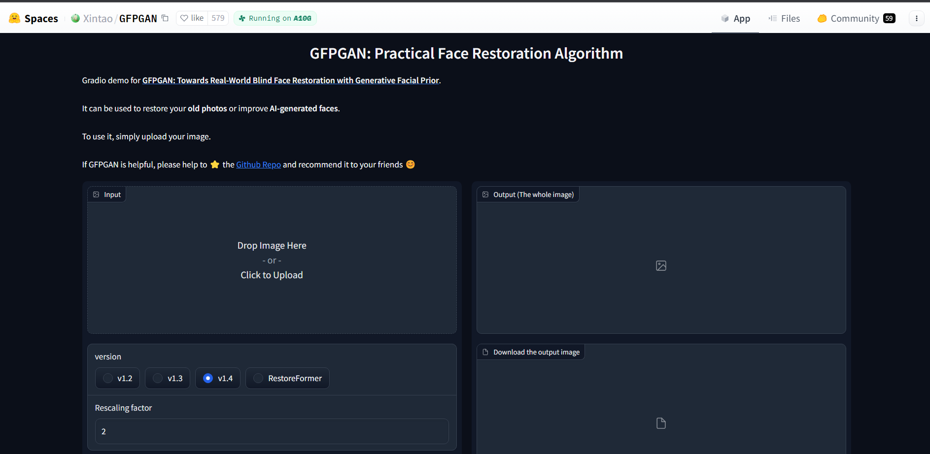 GFP-GAN homepage