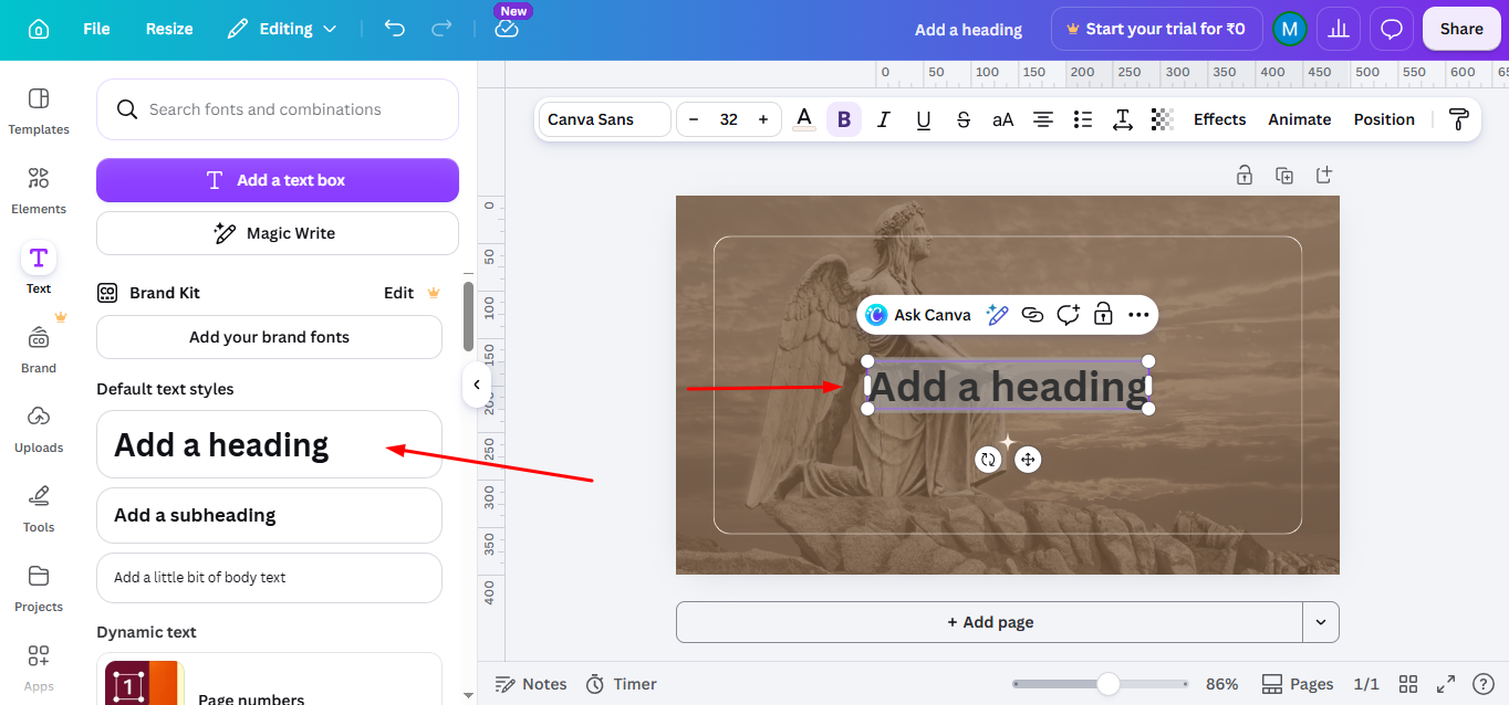 add heading