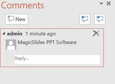 delete comment in PPT