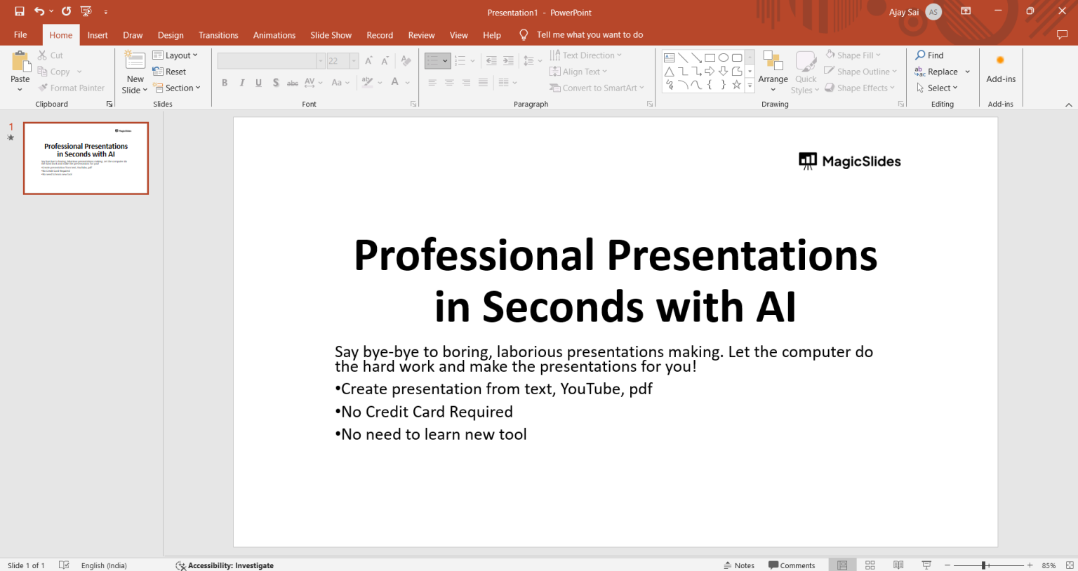 How to add morph Transition in PowerPoint - MagicSlides App
