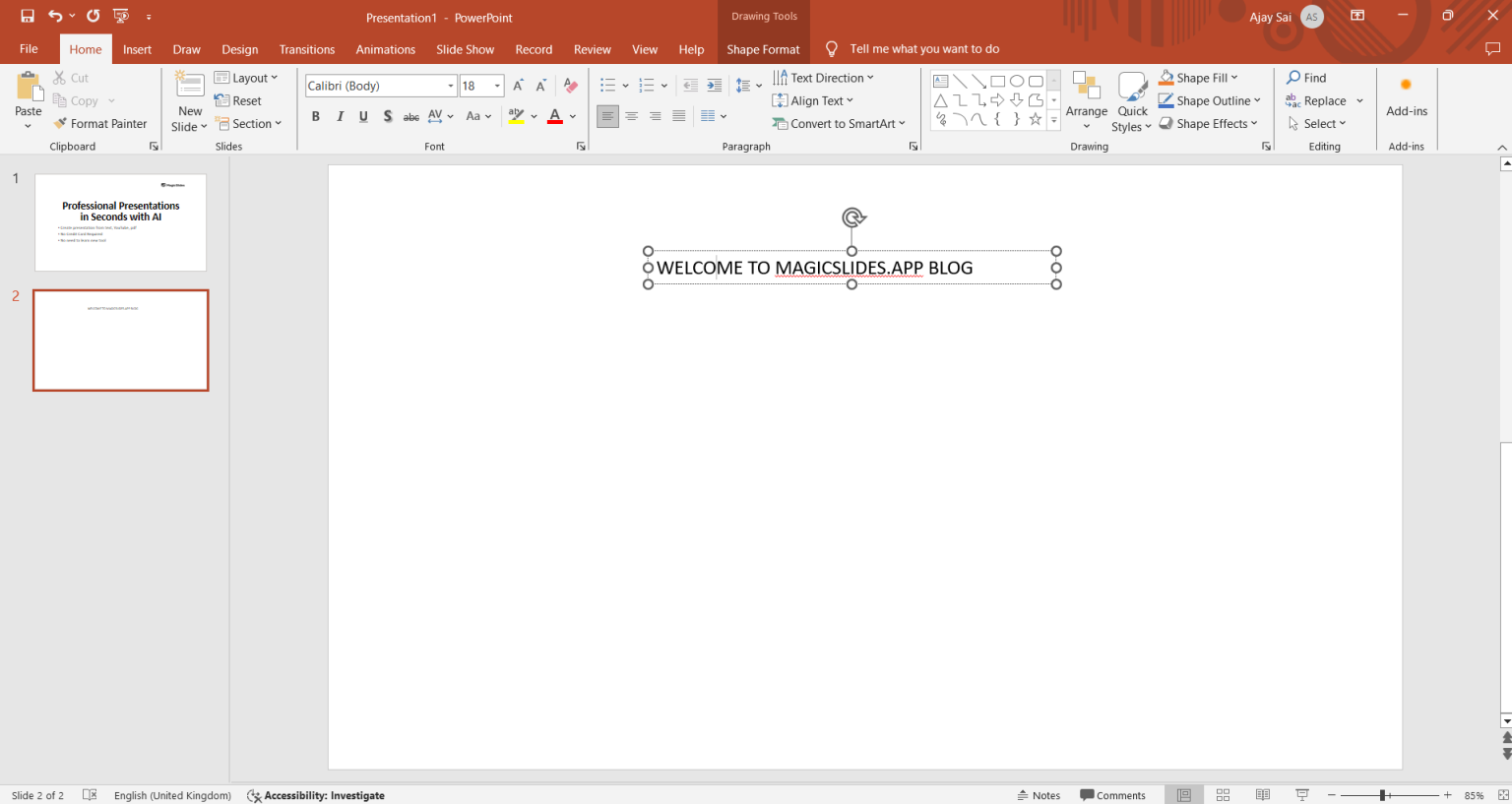 Powerpoint Center Text Box How to add text box in PowerPoint - MagicSlides App