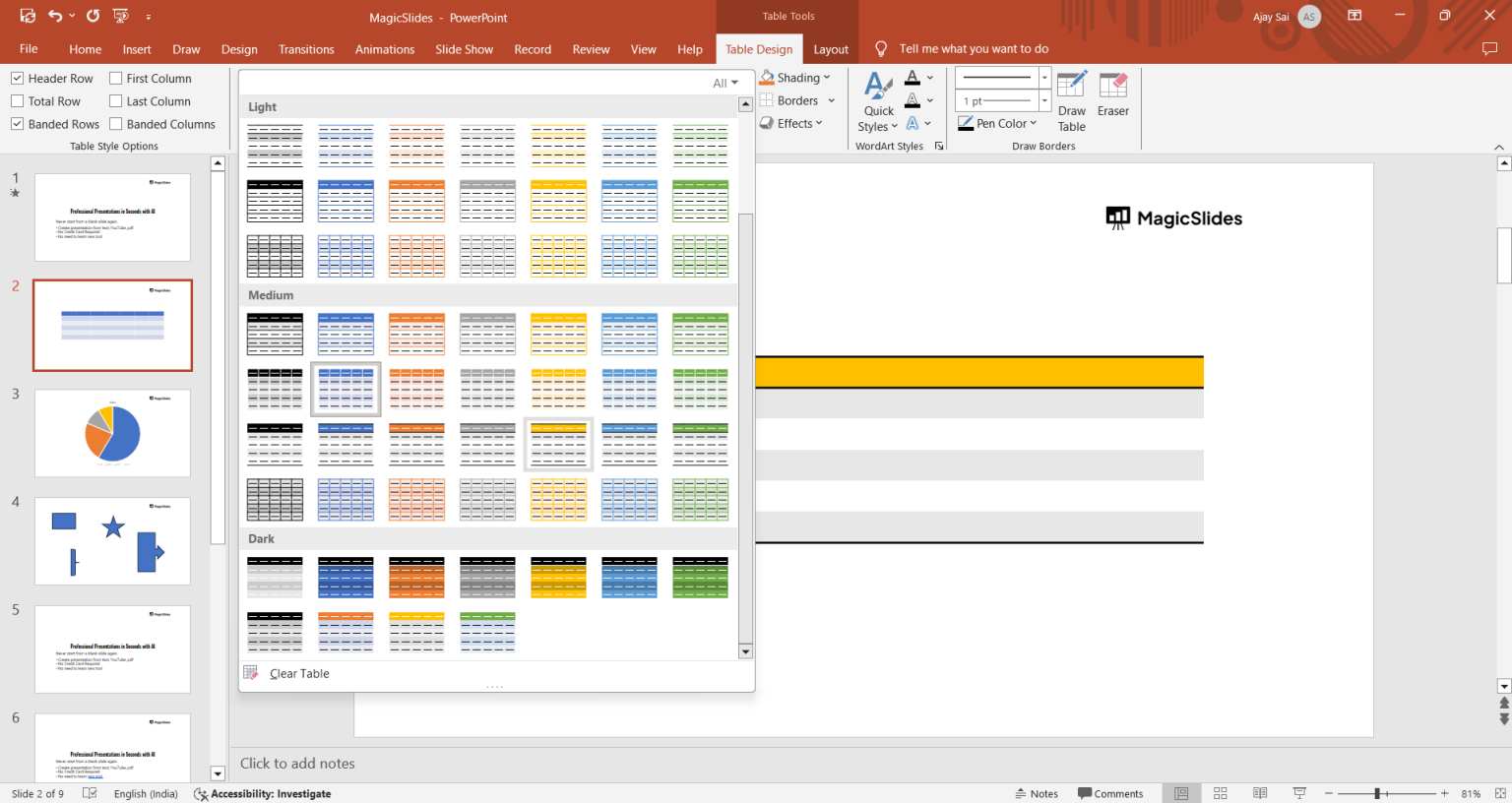 How to change table border color in PowerPoint - MagicSlides App
