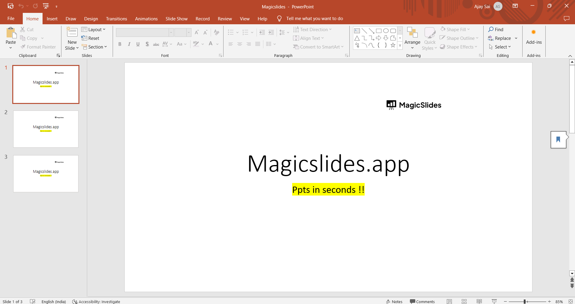 homepage for your powerpoint presentation