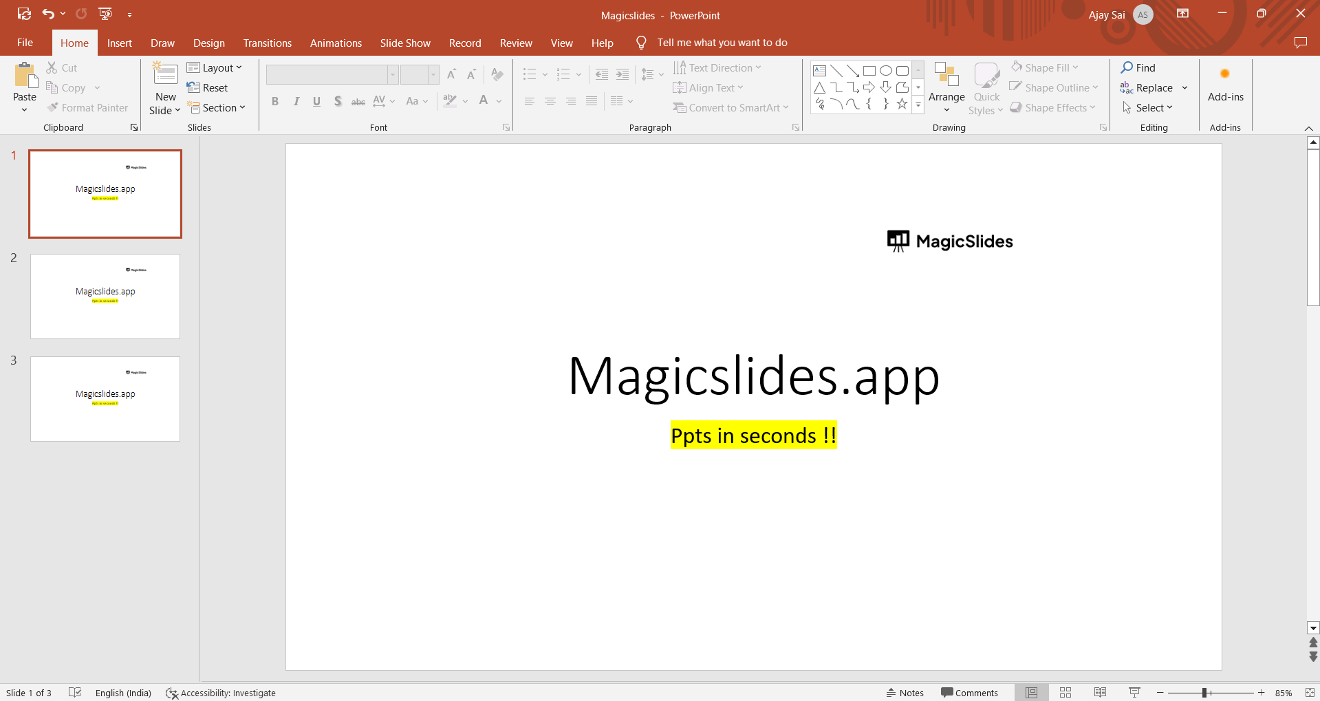 review your compressed ppt