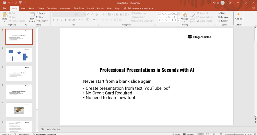 How to convert PowerPoint to Word - MagicSlides App