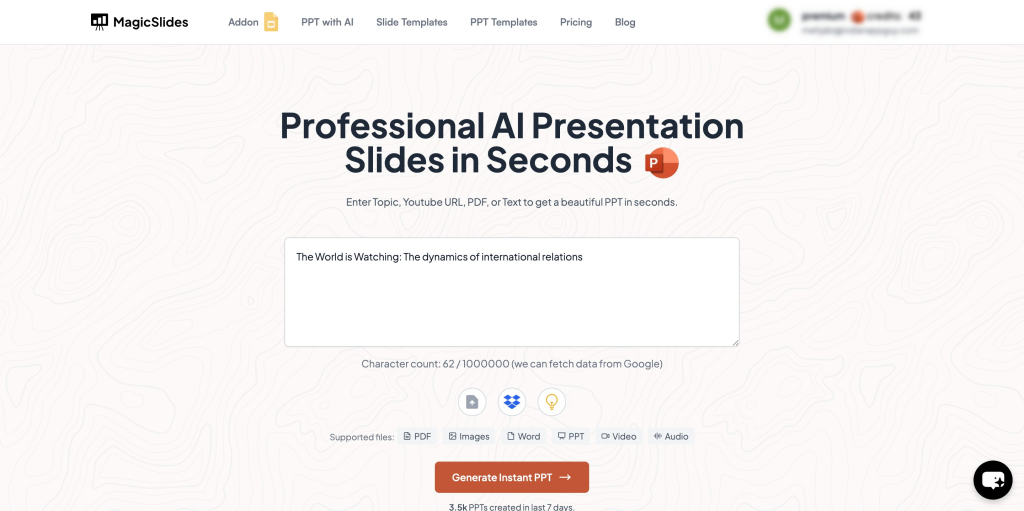 How to Create a Professional PPT Template in Minute - MagicSlides App
