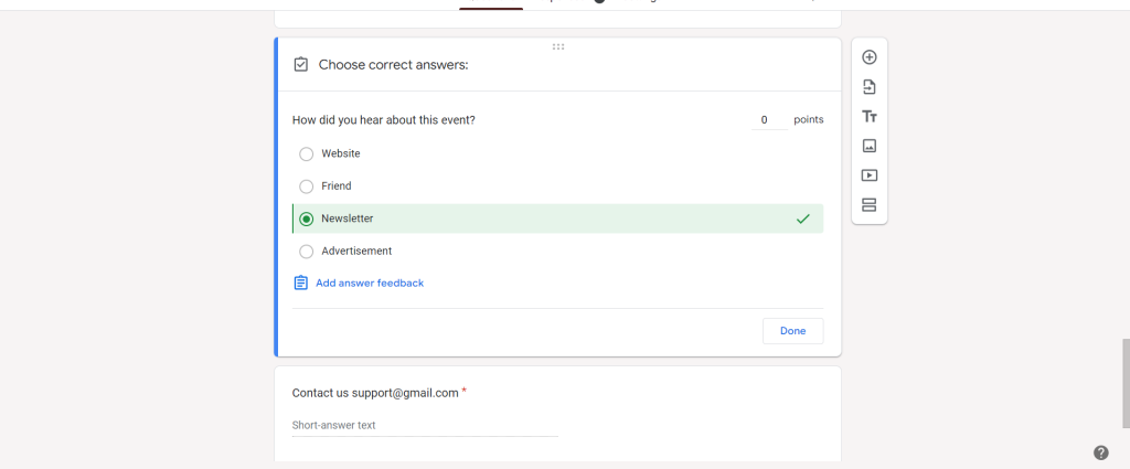 How to create correct answer for Questions on Google forms quiz ...