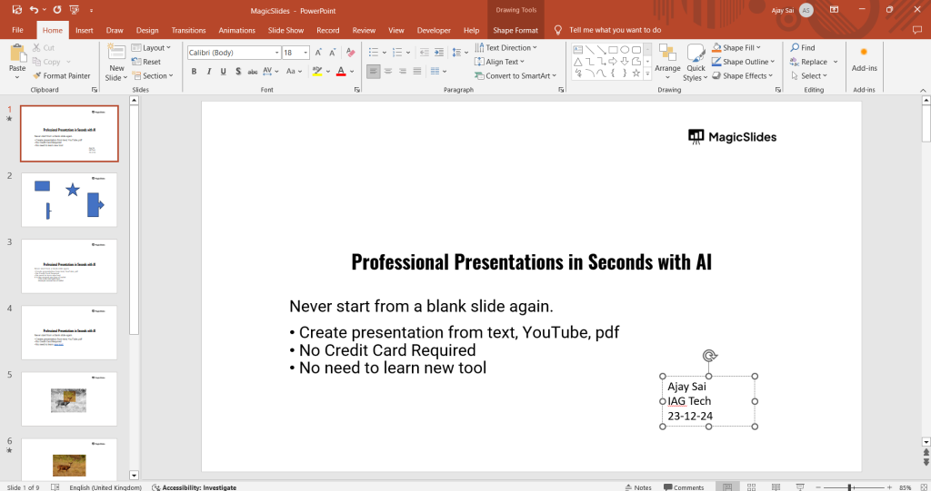 How to Format a PowerPoint cover Page APA - MagicSlides App