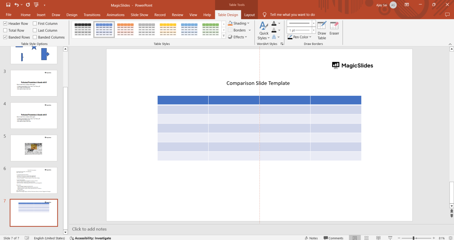 How to Make a Comparison Slide in PowerPoint - MagicSlides App