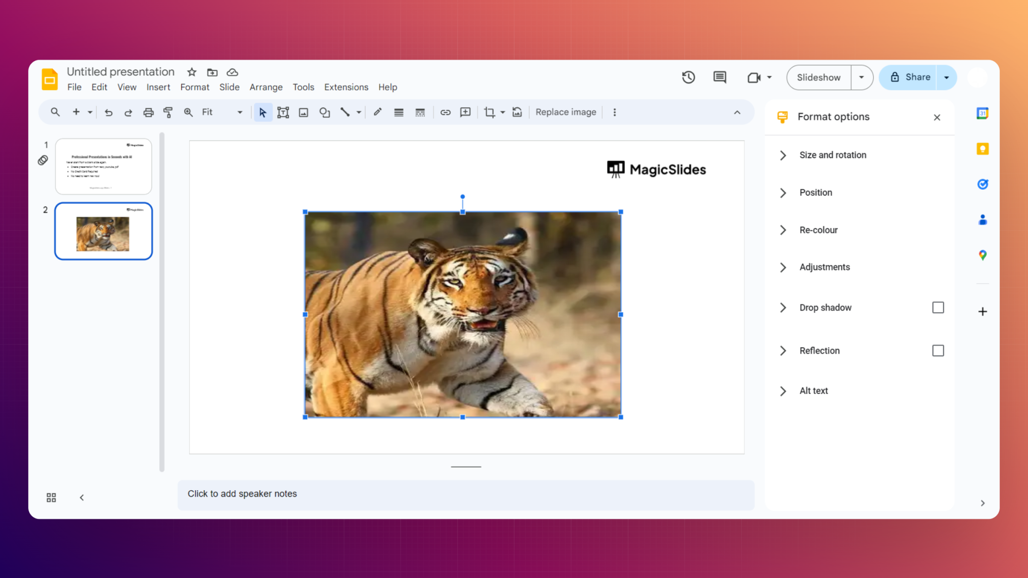 How to make an image a shape in Google slides - MagicSlides App