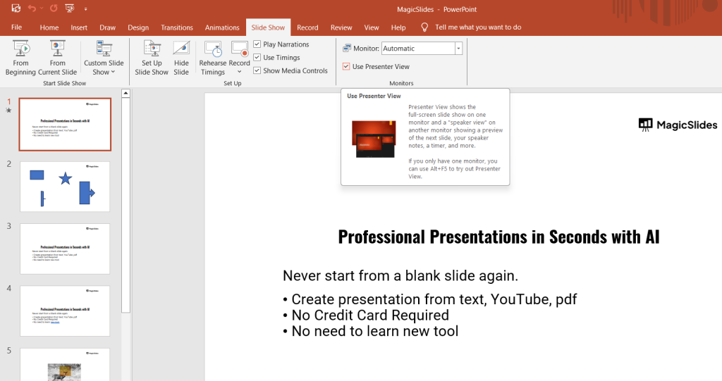How to present with notes on PowerPoint - MagicSlides App