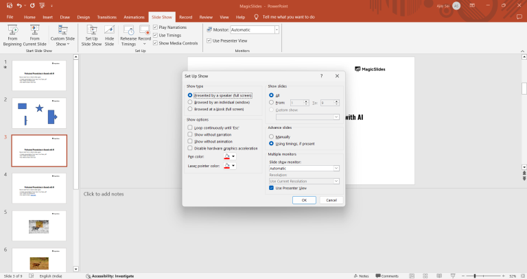 How to present with notes on PowerPoint - MagicSlides App