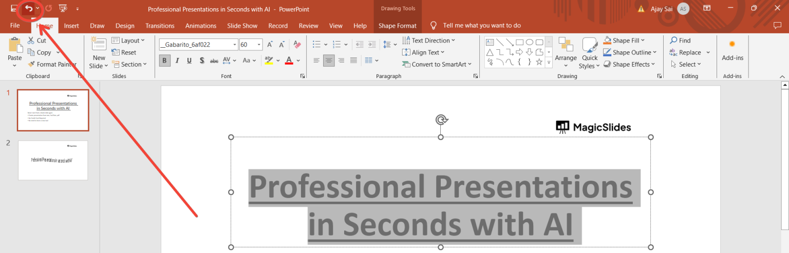 Powerpoint Rewrite How to redo changes in PowerPoint - MagicSlides App