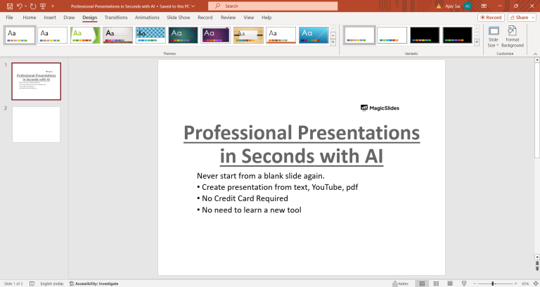 How to rotate PowerPoint slide - MagicSlides App