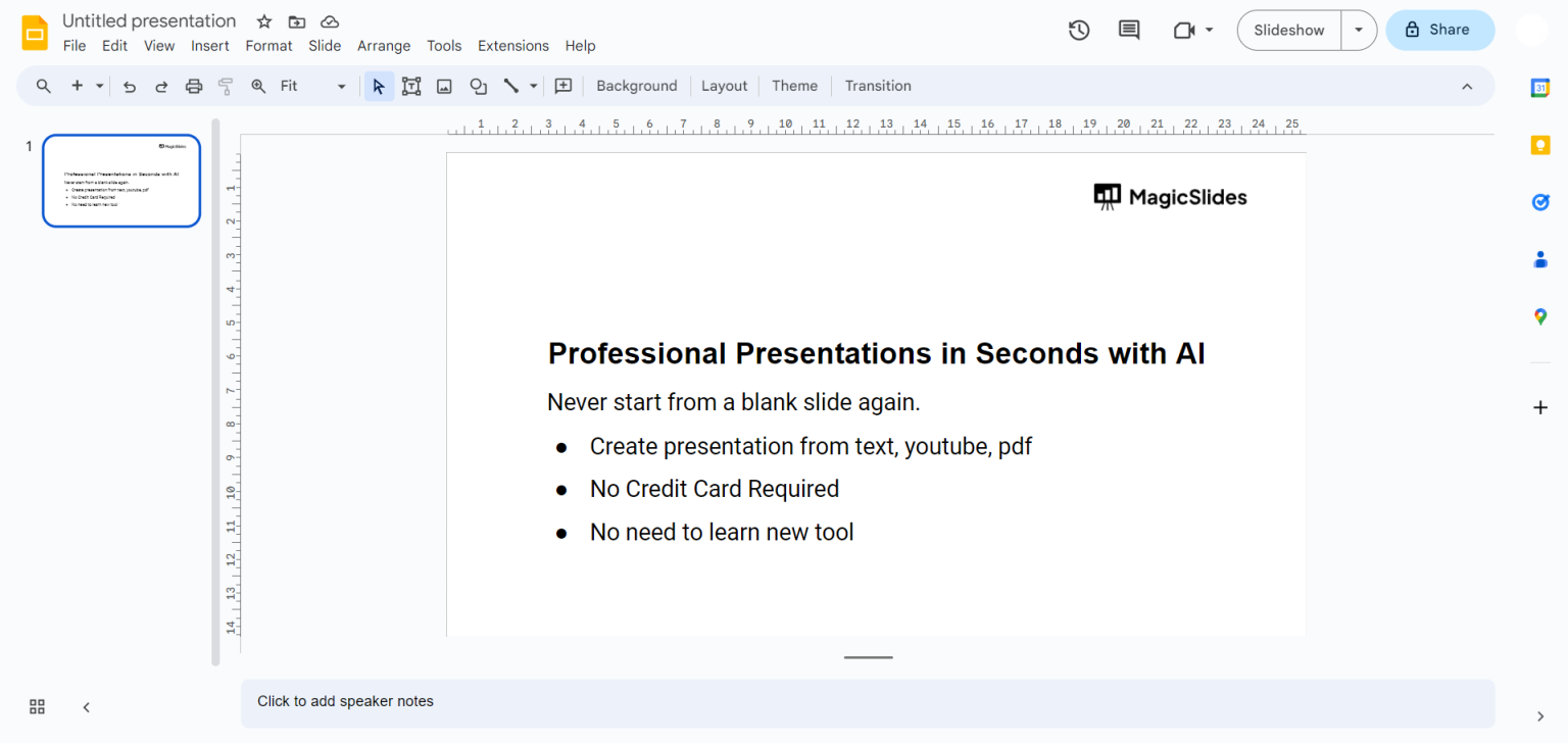 How to vertically center text on page in Google Slides - MagicSlides App