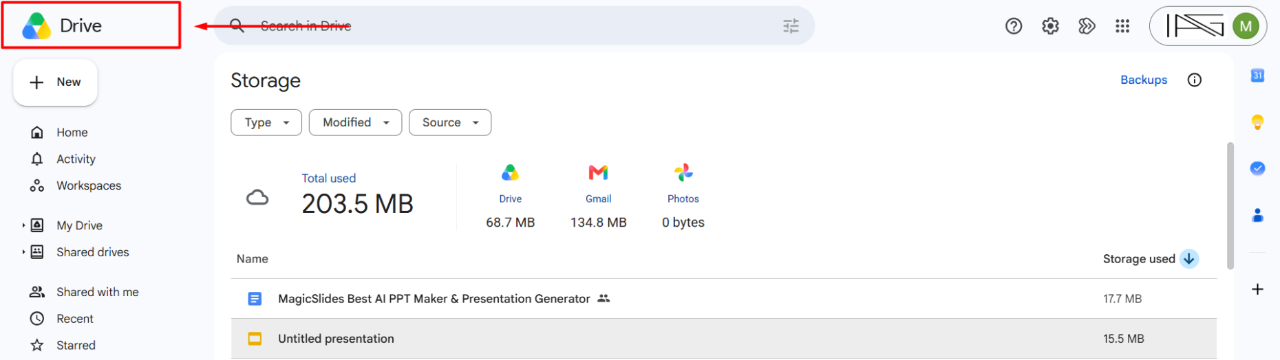 open google drive