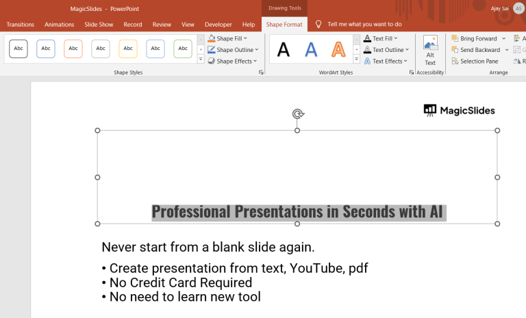 Option to change Shadow Text and Box Colour in PPT - MagicSlides App