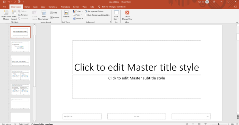 In a presentation, where can the style and layout of a slide be ...