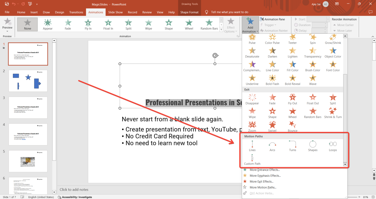 Path Powerpoint What is a motion path in PowerPoint - MagicSlides App