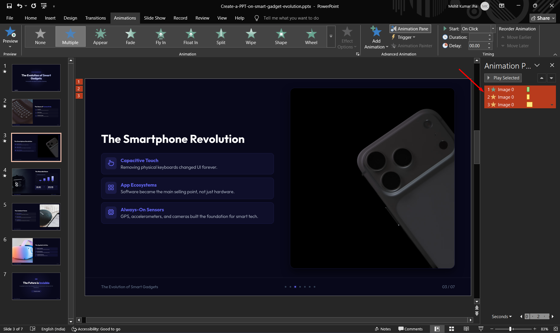 animation pane