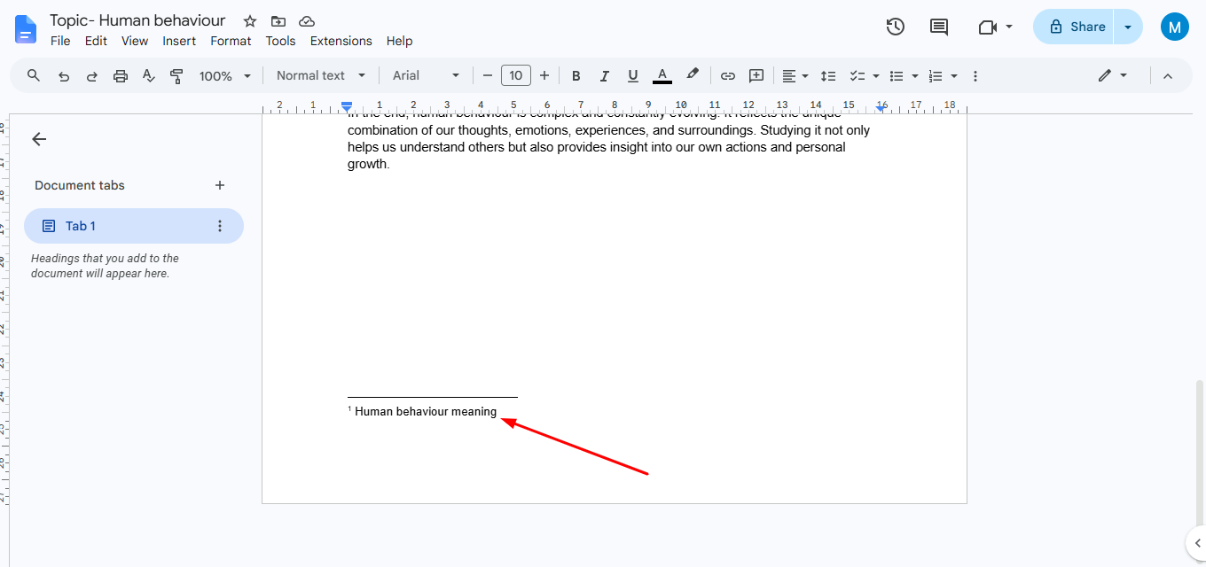 footnote description